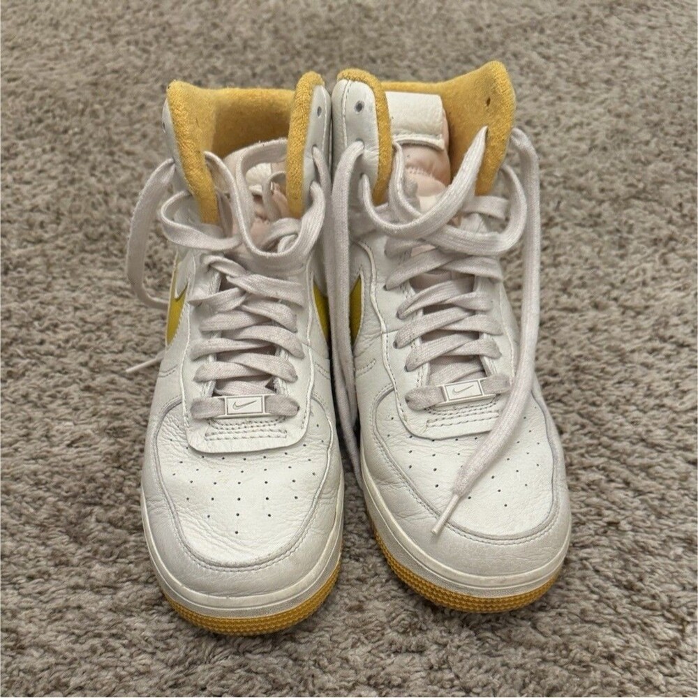Nike Air Force 1 Sculpt Mid Top Leather Lace Up White/Yellow DC3590-001